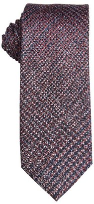 Ben Sherman red, navy and white 'Autumn Texture' tweed silk tie