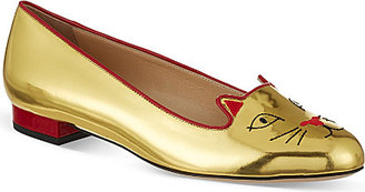 Charlotte Olympia Lucky kitty patent pumps