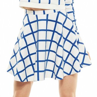 Elle checkered scuba circle mini skirt - women's