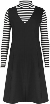 Marks and Spencer Ponte Striped Pinafore Skater Dress with StayNEW™