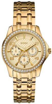 GUESS Mini Exec Crystal Gold Plated Stainless Steel Ladies Watch