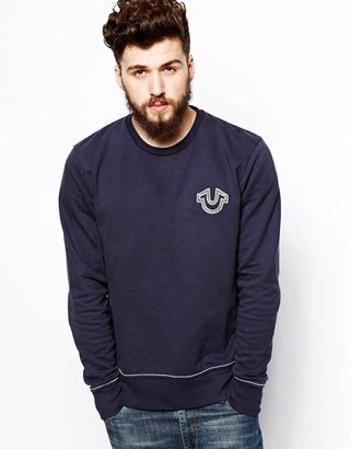 True Religion Crew Sweatshirt Qt Logo - Blue
