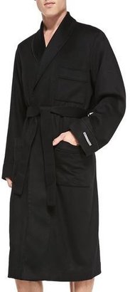 Neiman Marcus Cashmere Belted Robe, Black