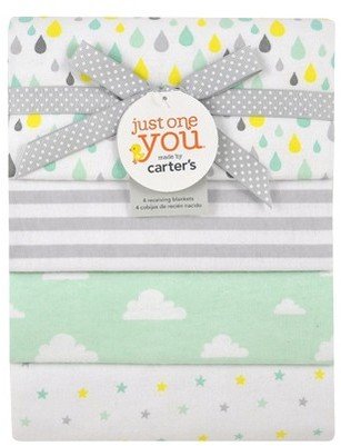 Carter's Just One You Made by Aqua 4pk Receiving Blankets