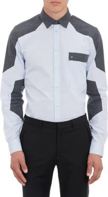 Givenchy Colorblock Mixed Fine-Stripe Shirt