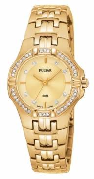 Pulsar Watch, Women's Gold-Tone Stainless Steel Bracelet PTC390