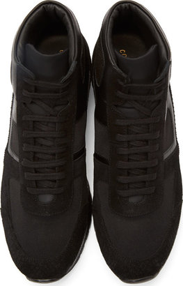 Robert Geller Black Leather Common Projects Edition High-Top Sneakers
