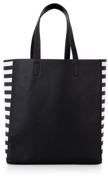 New Look Black Stripe Side Print Shopper Bag