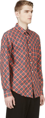 Marc Jacobs Red Angled Check Print Shirt