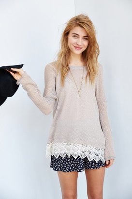Urban Outfitters Staring At Stars Crochet-Trim Sweater