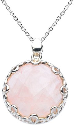 Kit Heath Sterling silver elegance faceted rose quartz neck