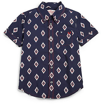 True Religion Boy's Ikat Print Poplin Shirt