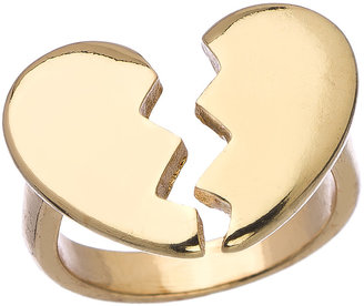 Blu Bijoux Gold Broken Heart Ring