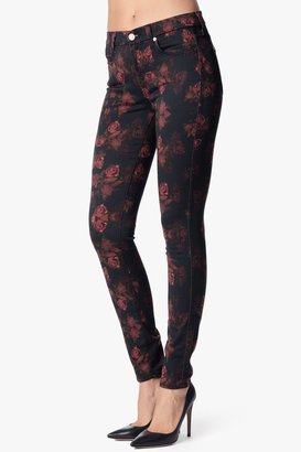 7 For All Mankind The Skinny Contour In Rouge Roses Print