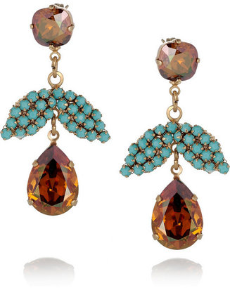 Swarovski Bijoux Heart 24-karat gold-plated crystal earrings