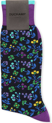 Duchamp Floral Pattern Socks - for Men