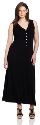 Karen Kane Women's Plus-Size Button Up Maxi Dress