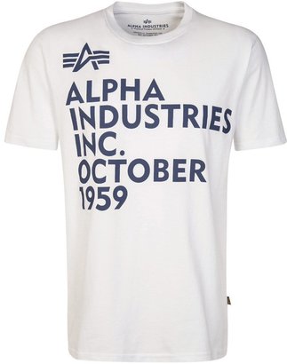 Alpha Industries Print Tshirt white