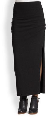 James Perse Ruched Split-Side Jersey Maxi Skirt