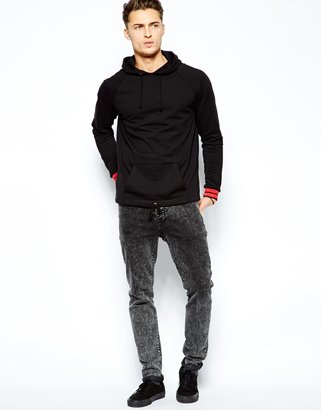 ASOS Hoodie With Fixed Hem And Contrast Cuffs