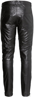 H&M Leather Biker Pants - Black - Men
