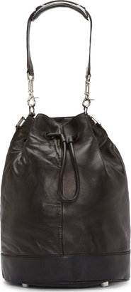 Mackage Black Leather Matos-L Bucket Bag