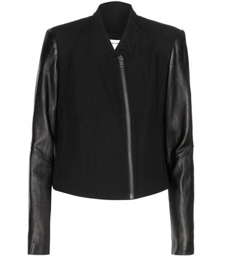 Helmut Lang Leather and cotton-blend jacket