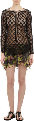 Isabel Marant Floral Chiffon Ruffled Rube Mini Skirt