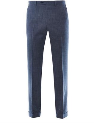 Brioni Montana fit micro-check wool trousers