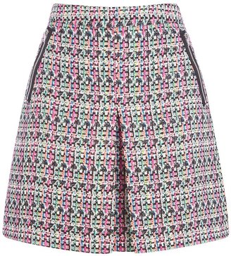 Warehouse Fluro Print Tweed Skirt