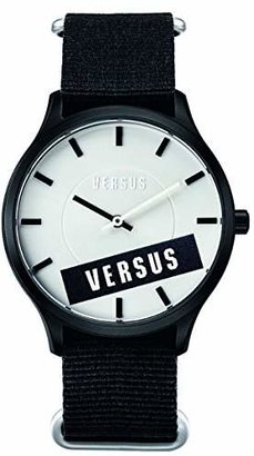 Versus By Versace Women's SO6090014 Less Aluminum and Stainless Steel Watch with Black Canvas Band