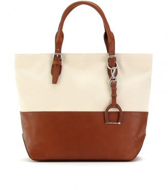 Ralph Lauren CANVAS AND LEATHER TOTE