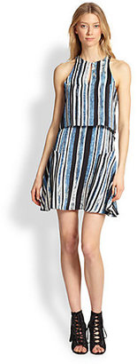 Parker Chelsea Striped Silk Dress