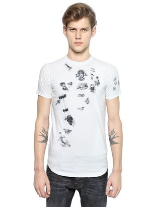 DSquared 1090 Dsquared2 - Tattoo Printed Slim Fit Cotton T-Shirt