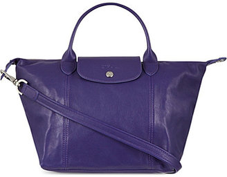 Longchamp Le Pliage Cuir handbag in amethyst