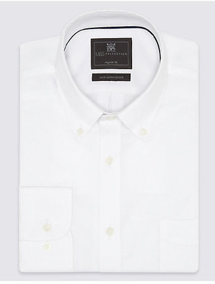 M&S Collection 2in Longer Easy to Iron Regular Fit Oxford Shirt