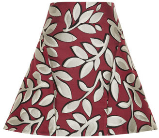 Marni Floral Jacquard Mini Skirt Camel/Red