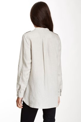 Go Silk Linen Button Front Shirt