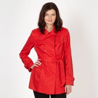 The Collection Petite Red double breasted short mac coat