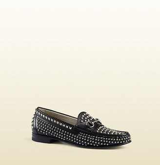 Gucci Studded Leather Horsebit Loafer
