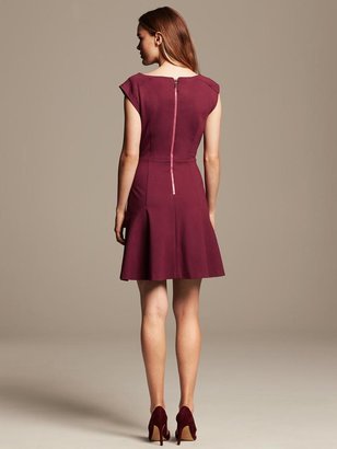 Banana Republic Pintuck Ponte Fit-and-Flare Dress