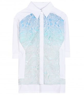 Peter Pilotto Radial Lace-panelled Ombré Cotton Shirt
