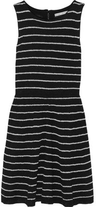 Alice + Olivia Monah striped stretch-knit mini dress