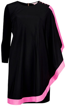 Ted Baker Long Sleeved One Sided Draped Tunic Dress, Bright Pink