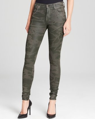Citizens of Humanity Jeans - Rocket High Rise Skinny in Camo Leatherette Green