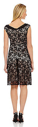 Jax Illusion Lace Fit-and-Flare Dress
