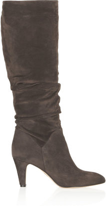 Brian Atwood Berton ruched suede knee boots