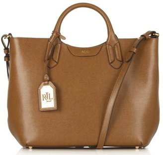Ralph Lauren by Ralph Tan Leather Convertible Tote Bag