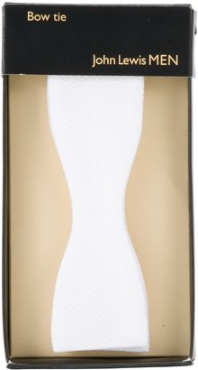 John Lewis & Partners Cotton Self-Tie Bow Tie, One Size, White