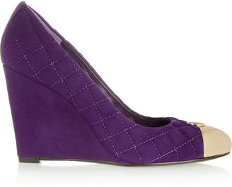 Tory Burch Kaitlin quilted suede wedge pumps